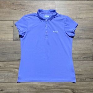Columbia PFG Womens Short Sleeve Polo Shirt Size Medium Purple EUC